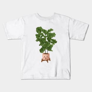 Cute Plant Illustration, Fiddle leaf Fig Illustration 2 Kids T-Shirt